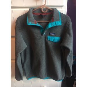 Charcoal grey/blue trim Patagonia (Synchilla)